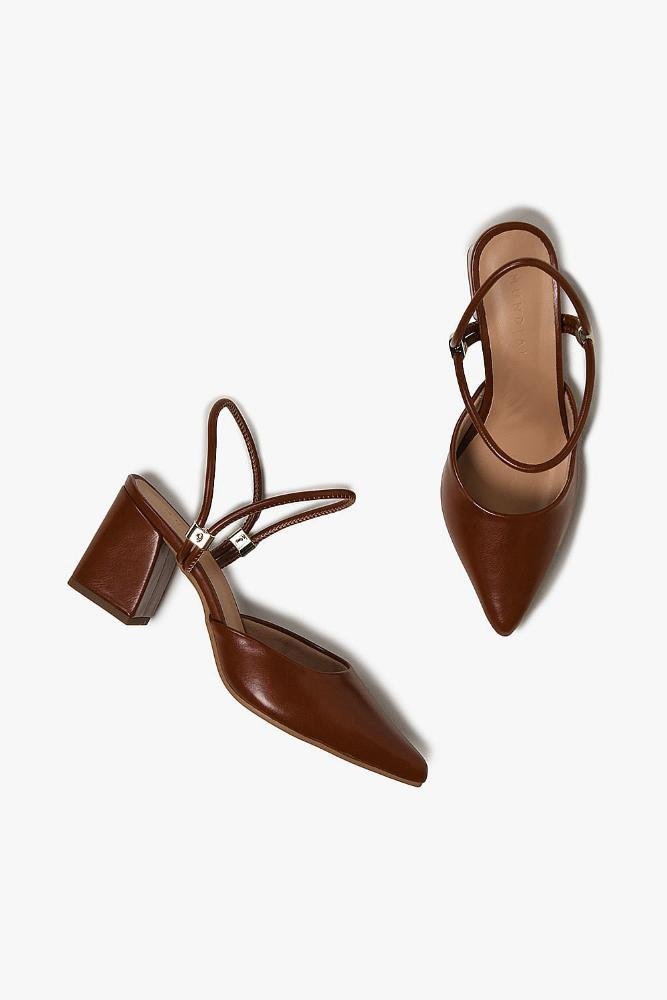 Sapato Feminino Slingback Salto Médio Mundial Klyvia Caramelo 3