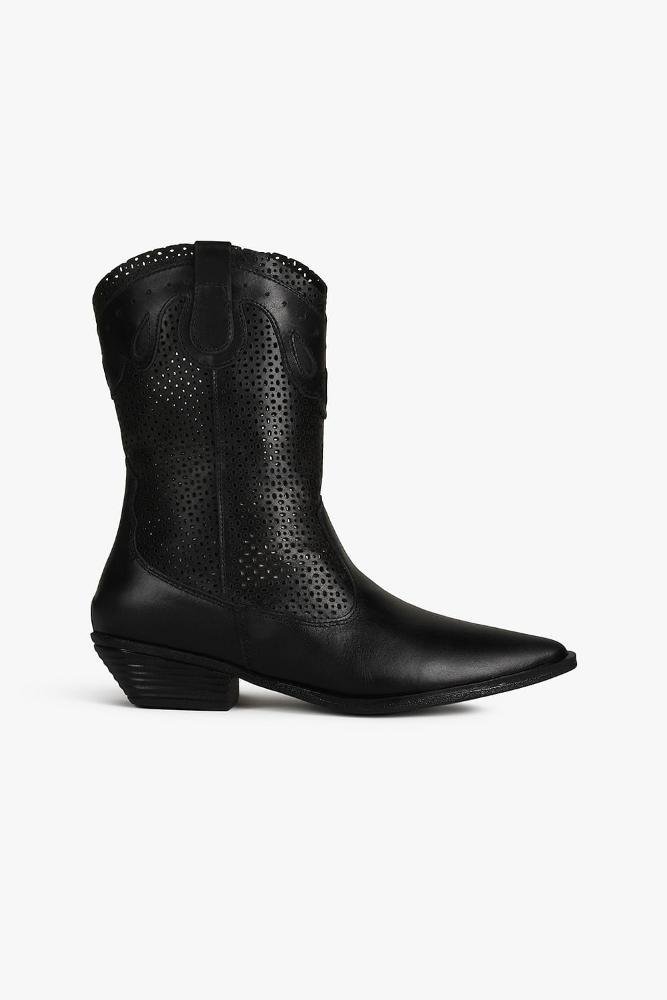 Bota Texana Feminina Cano Curto Mundial Louisa Preto 2