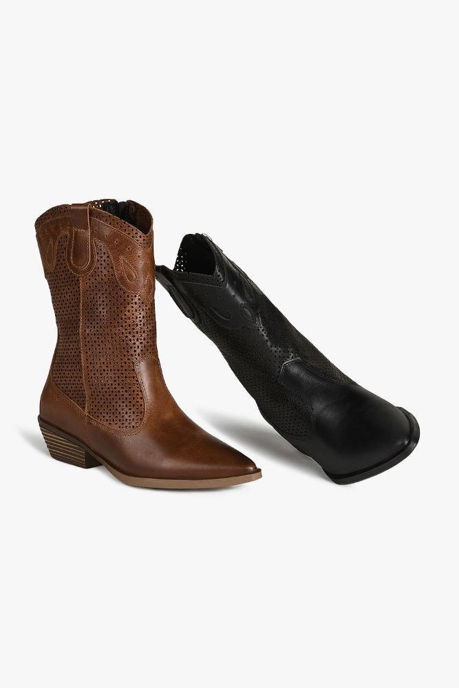 Bota Texana Feminina Cano Curto Mundial Louisa Preto 5