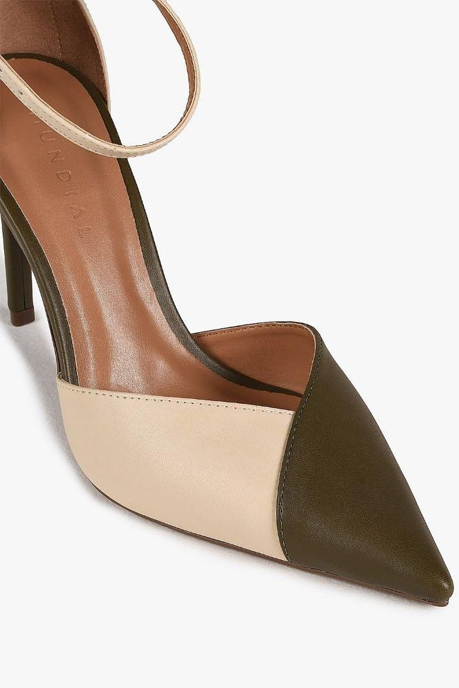 Scarpin Feminino Mundial Ranna Off White/Verde 2