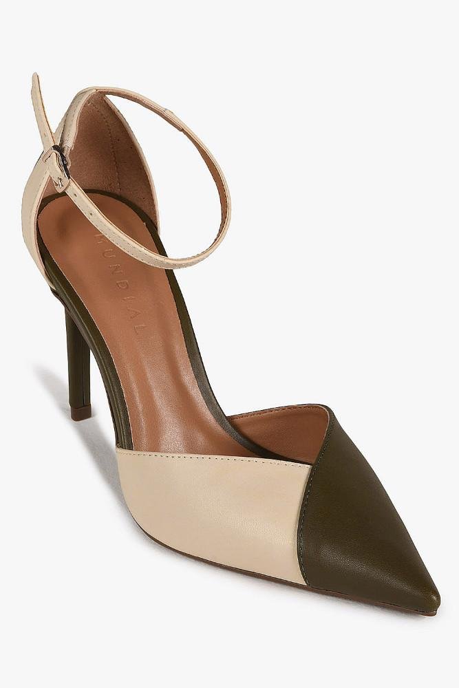 Scarpin Feminino Mundial Ranna Off White/Verde 4