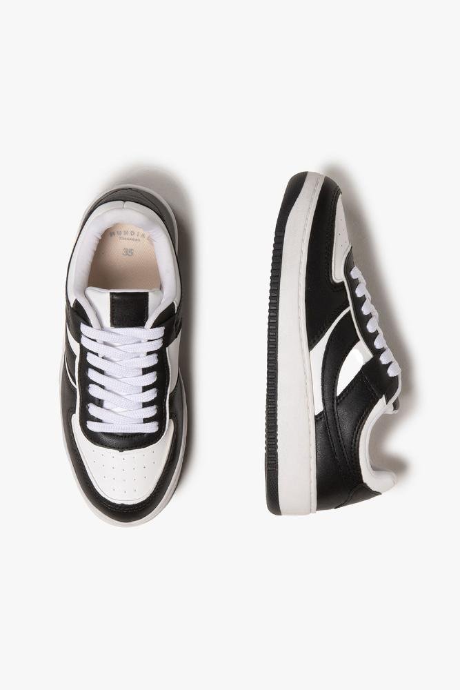 Tênis Feminino Plataforma Mundial Milene Branco/Preto 3