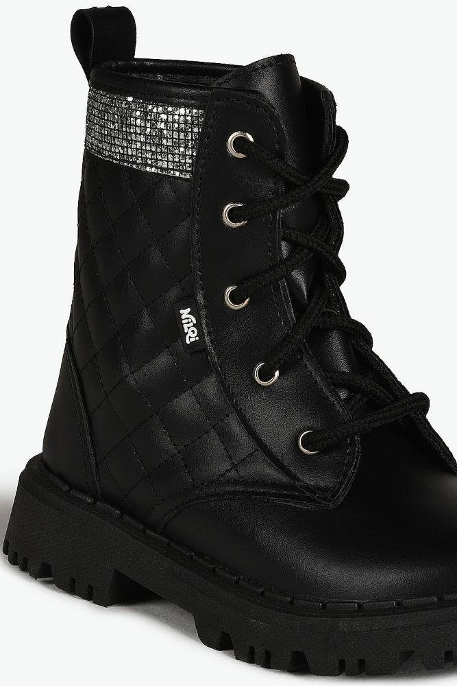 Bota Infantil Coturno Cano Curto Nilqi Teen Clara Preto 2