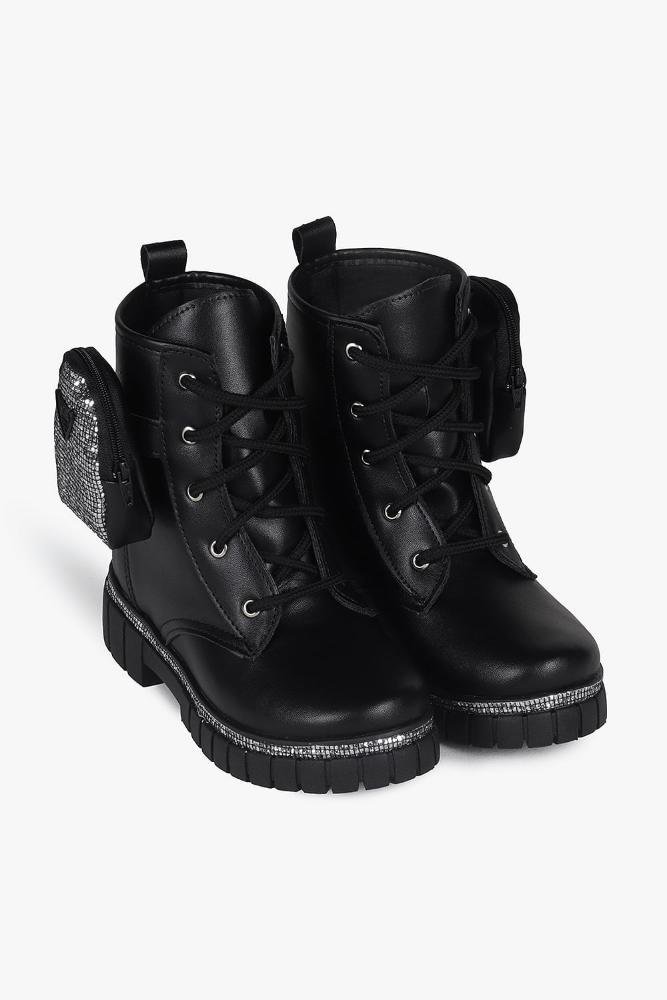 Bota Infantil Coturno Cano Curto Nilqi Gih Preto 4