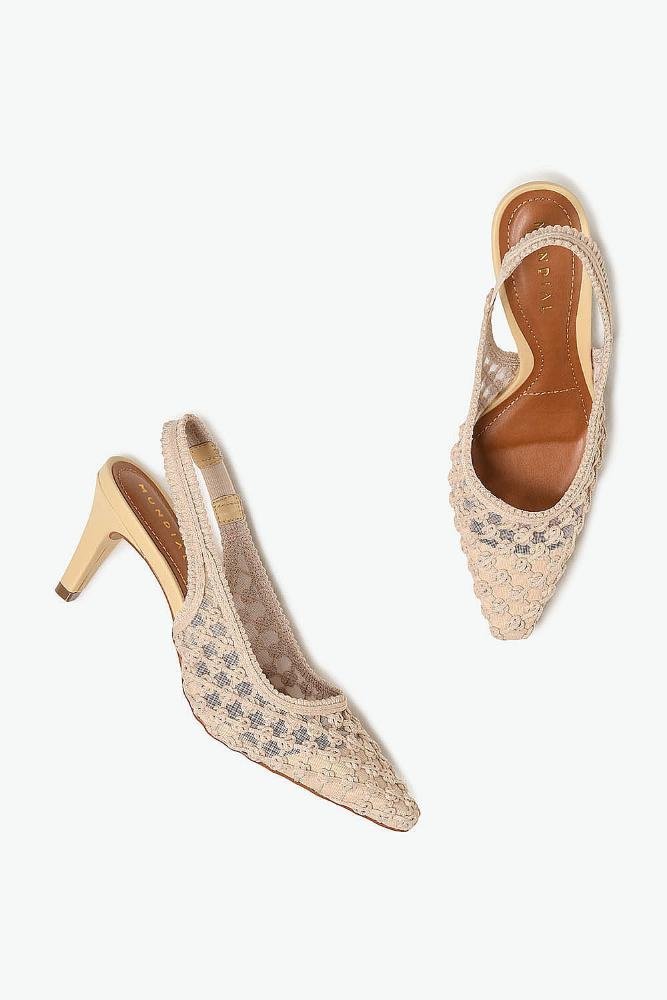 Scarpin Feminino Slingback Mundial Helaine Off White 3