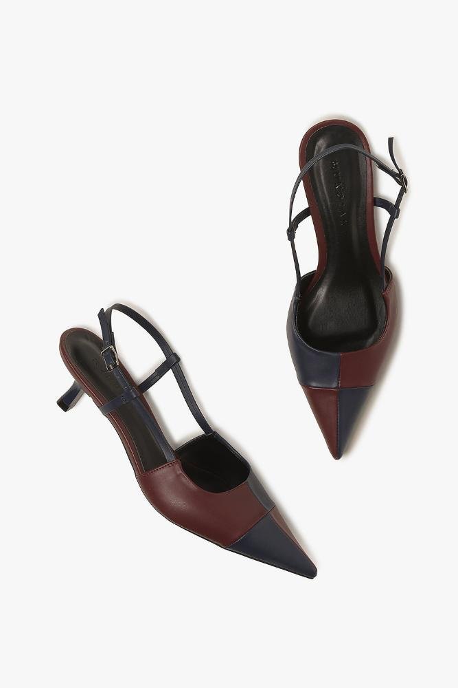 Scarpin Feminino Slingback Mundial Julieta Marrom/Azul 3