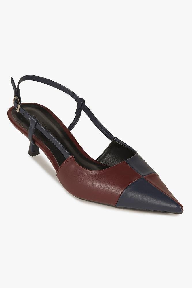 Scarpin Feminino Slingback Mundial Julieta Marrom/Azul 4