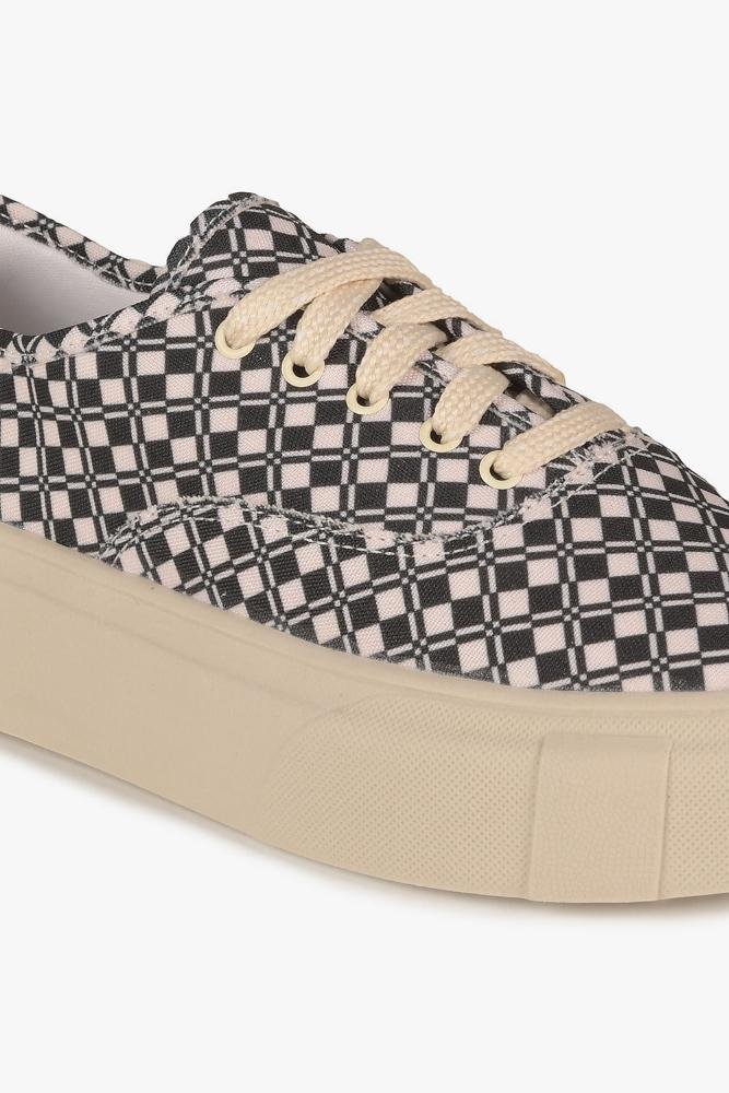 Tênis Feminino Plataforma Mundial Danielle Off White/Preto 2