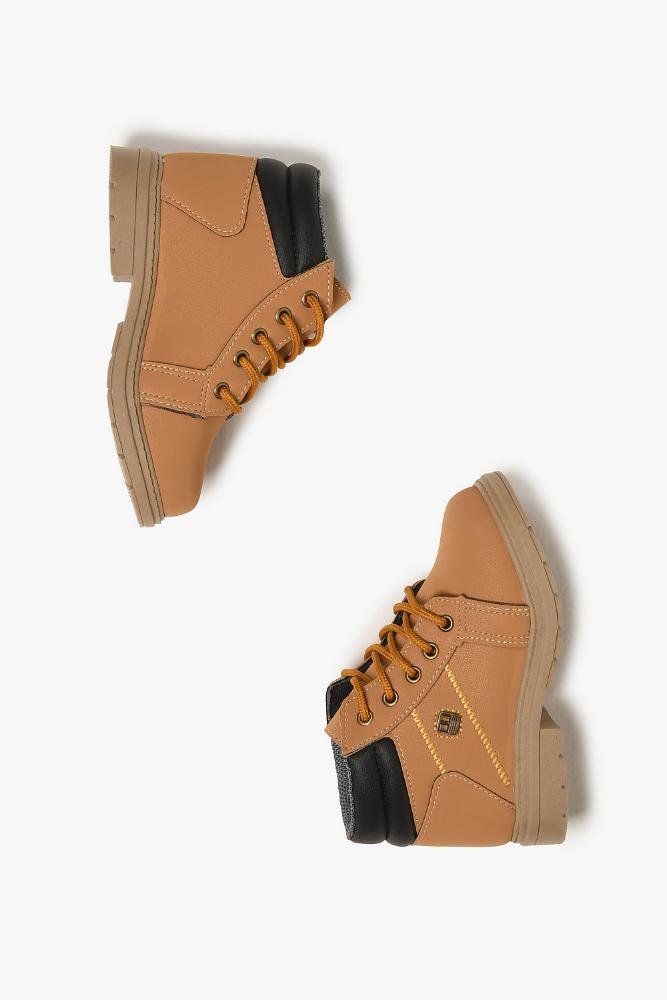 Bota Coturno Infantil Cano Curto Ortobaby Dirk Caramelo 3