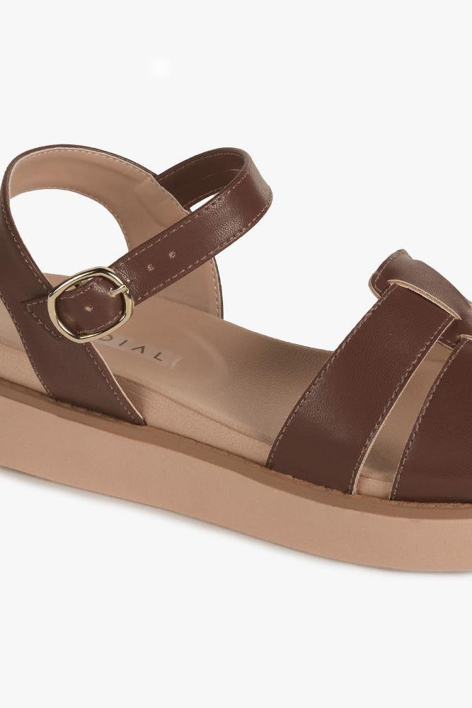 Sandália Feminina Flatform Mundial Raveny Café 2