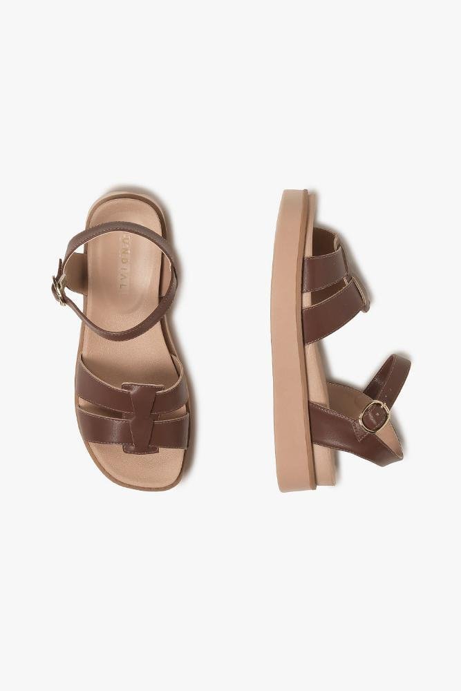 Sandália Feminina Flatform Mundial Raveny Café 3