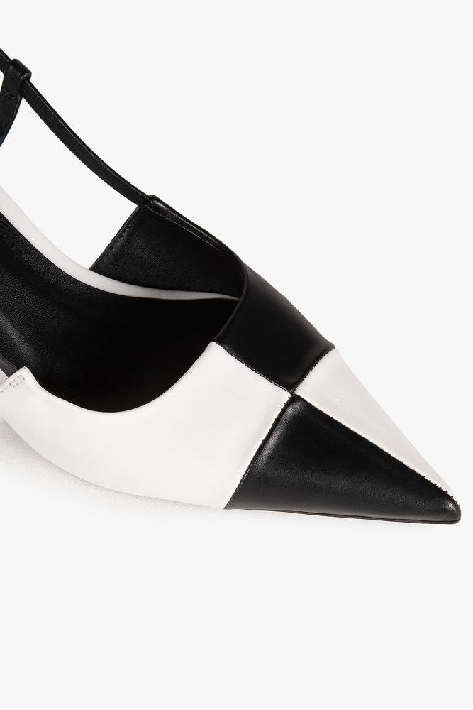 Scarpin Feminino Slingback Mundial Julieta Branco/Preto 2