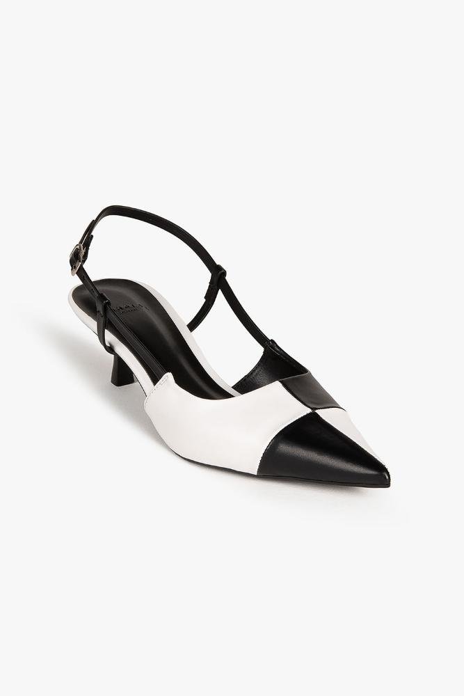 Scarpin Feminino Slingback Mundial Julieta Branco/Preto 4