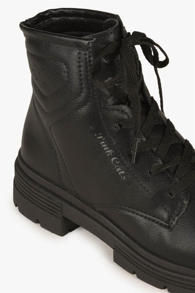 Bota Infantil Coturno Pink Cats Laila Preto 2