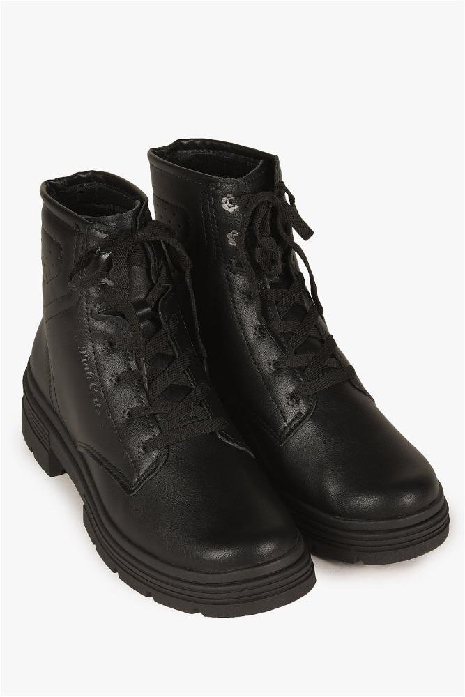 Bota Infantil Coturno Pink Cats Laila Preto 4