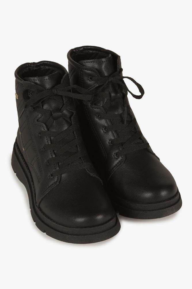 Bota Infantil Coturno Pink Cats Patrícia Preto 4