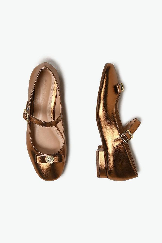 Sapato Feminino De Boneca Mundial Axia Bronze 3
