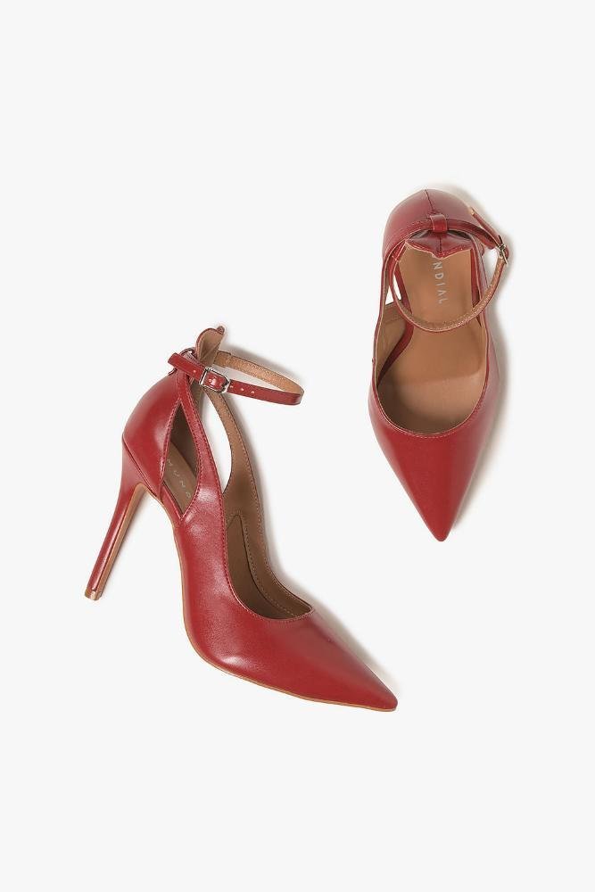 Scarpin Feminino Recorte Salto Alto Mundial Roxanne Vermelho 3
