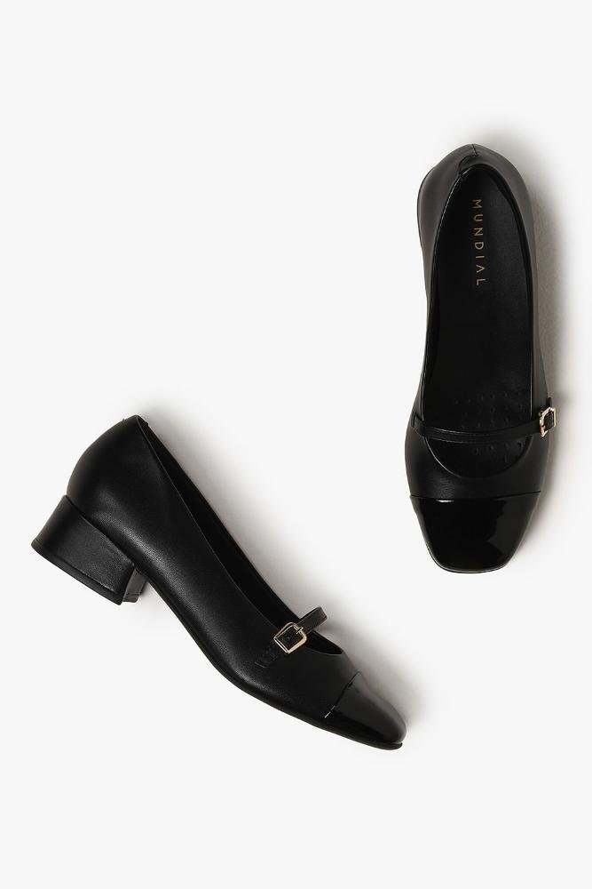 Sapato Feminino De Boneca Mundial Swelen Preto 3