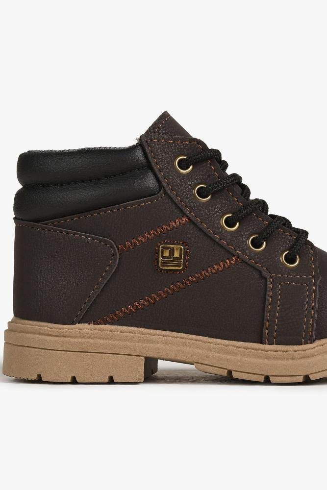 Bota Coturno Infantil Cano Curto Ortobaby Dirk Café 2