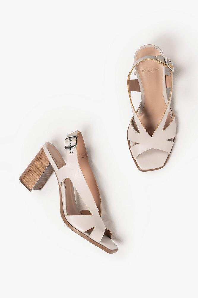 Sandália Feminina Salto Alto Mundial Kely Off White 3