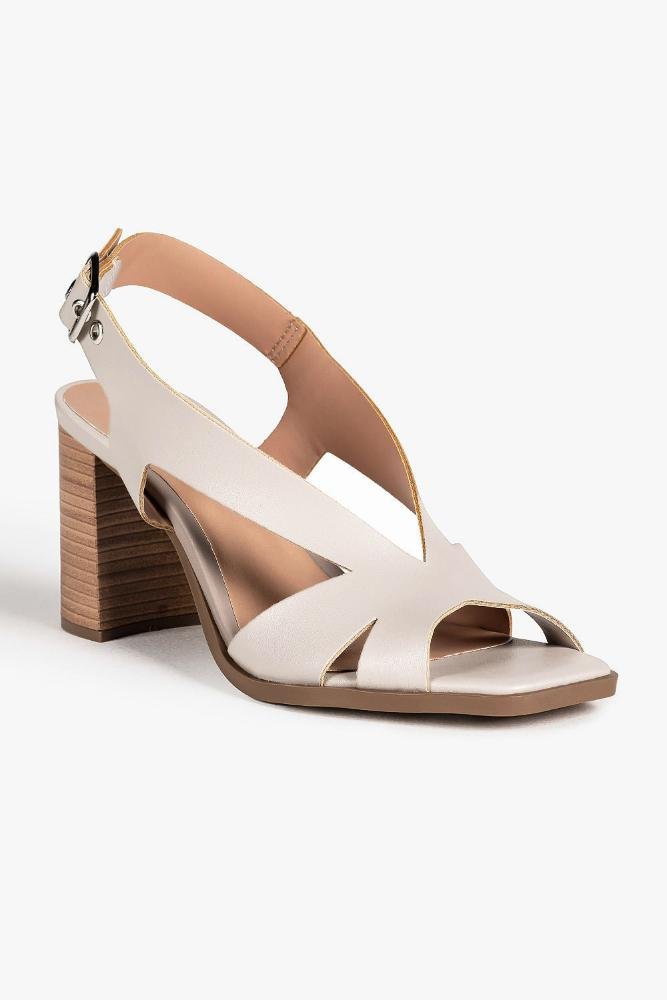 Sandália Feminina Salto Alto Mundial Kely Off White 4