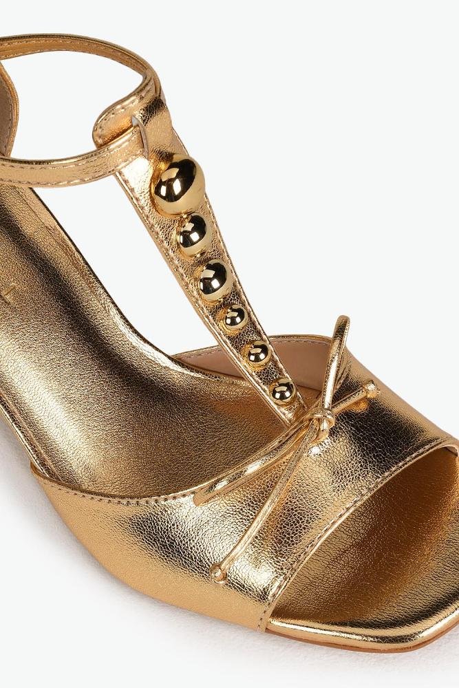 Sandália Feminina Peep Toe Mundial Luciele Dourado 3