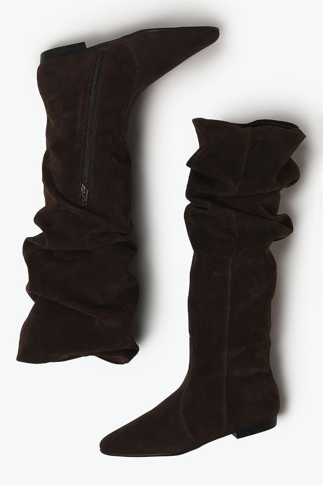 Bota Camurça Feminina Slouch Mundial Lilian Café 3