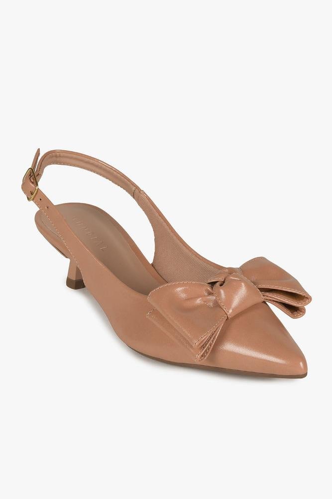 Sapato Feminino Slingback Mundial Olympia Bege 4