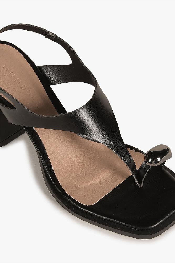 Sandália Feminina Salto Alto Mundial Fabricia Preto 3