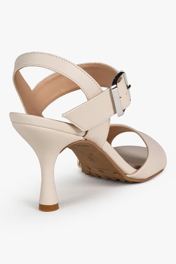 Sandália Feminina Salto Alto Mundial Samia Off White 2