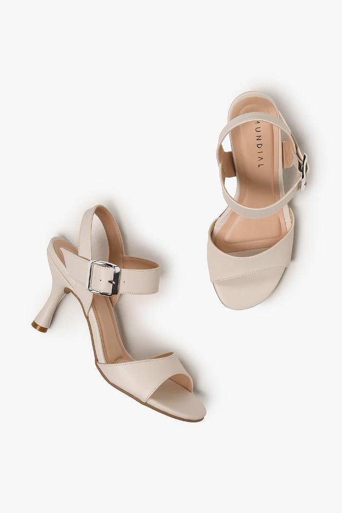 Sandália Feminina Salto Alto Mundial Samia Off White 3