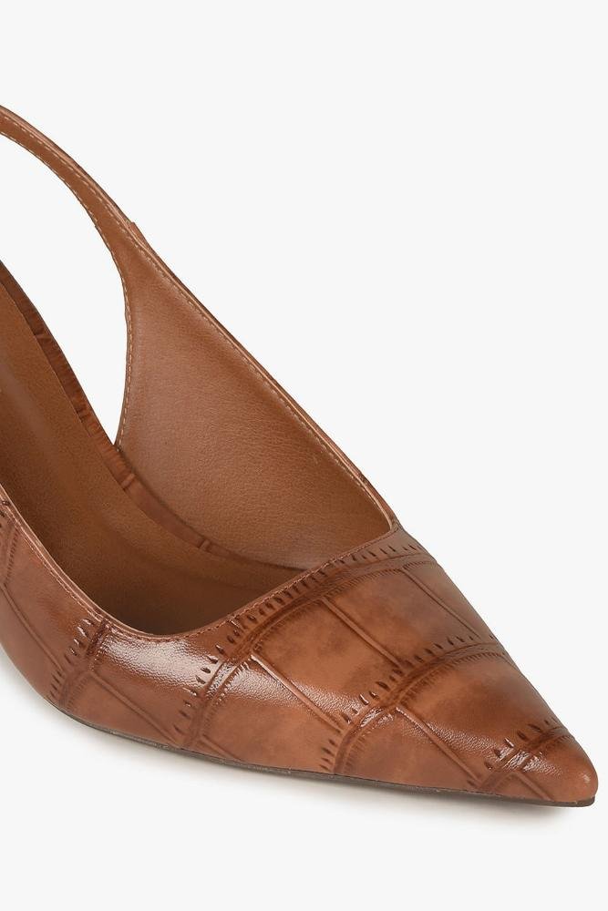 Scarpin Feminino Slingback Mundial Fatima Caramelo 2