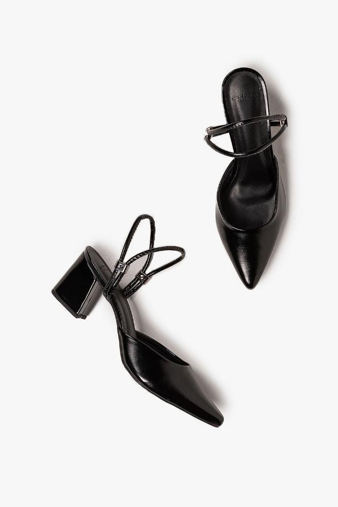 Sapato Feminino Slingback Salto Médio Mundial Klyvia Preto 3