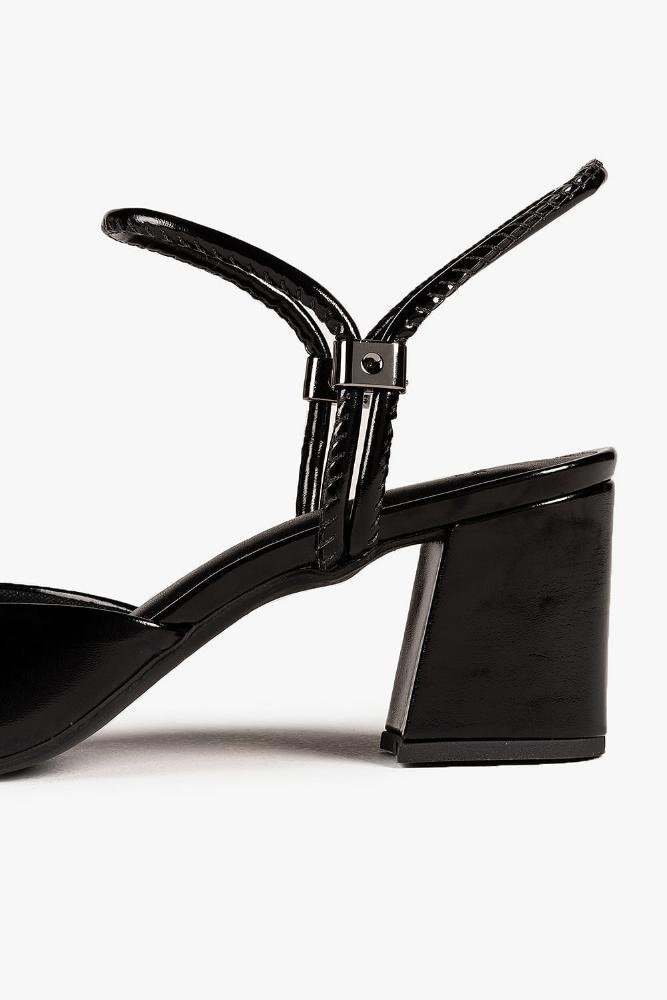 Sapato Feminino Slingback Salto Médio Mundial Klyvia Preto 4