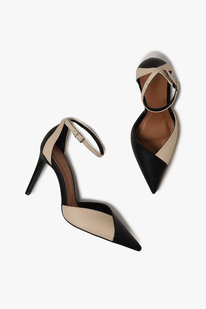 Scarpin Feminino Mundial Ranna Off White/Preto 3