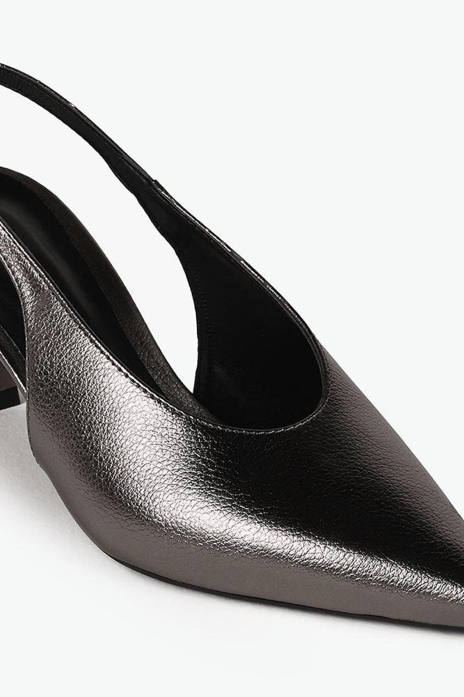 Scarpin Feminino Slingback Mundial Sueli Prata Velho 2