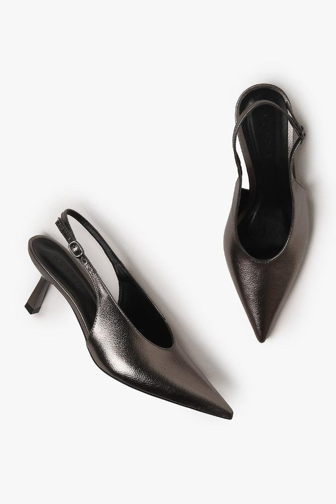 Scarpin Feminino Slingback Mundial Sueli Prata Velho 3