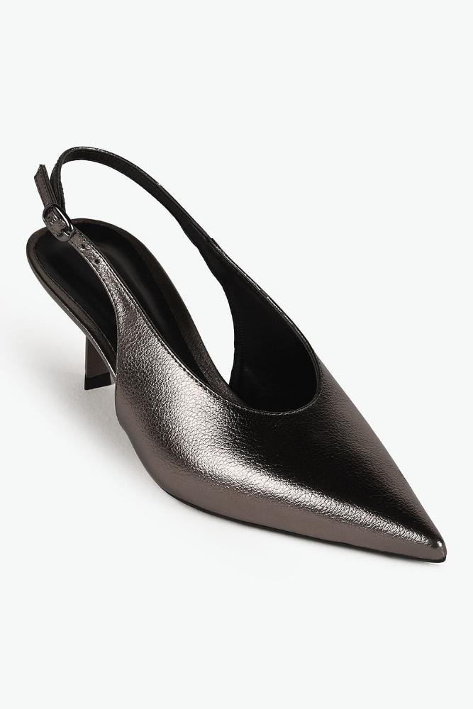 Scarpin Feminino Slingback Mundial Sueli Prata Velho 4
