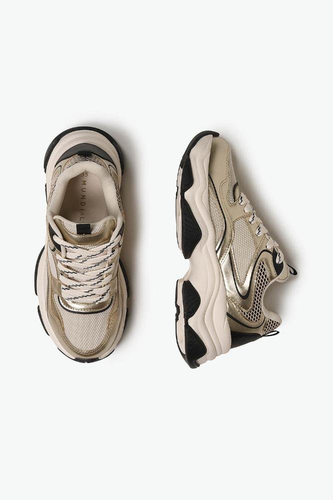 Tênis Feminino Mundial Teresa Off White/Dourado 3