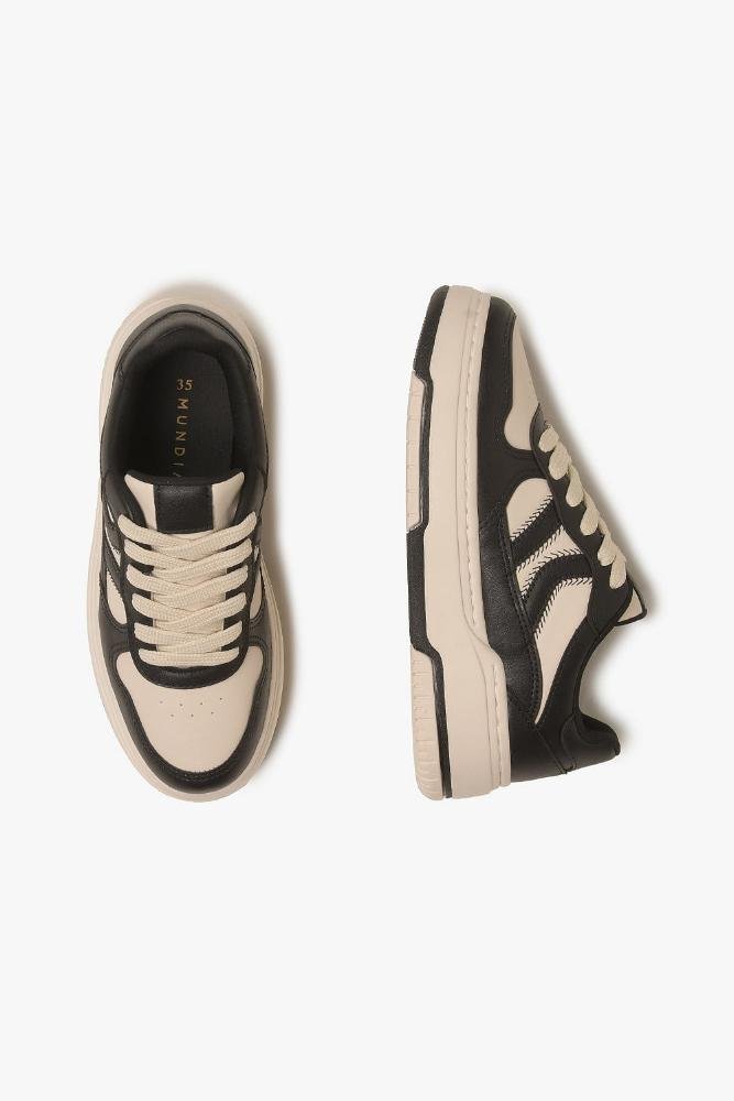 Tênis Feminino Casual Mundial Elesya Off White/Preto 3