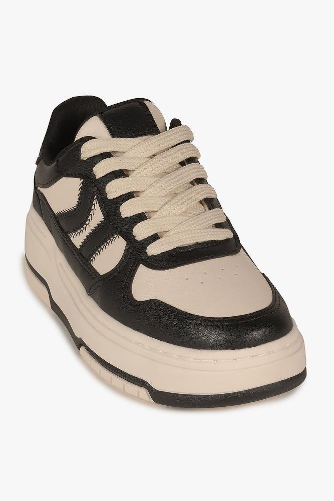 Tênis Feminino Casual Mundial Elesya Off White/Preto 4