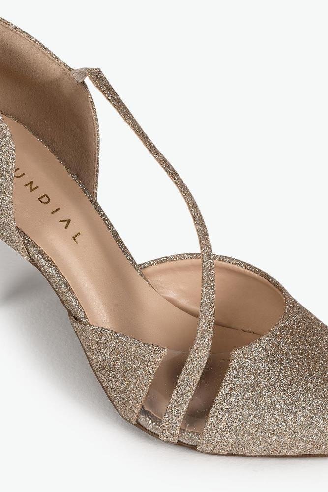 Scarpin Feminino Salto Alto Mundial Olivya Dourado 2