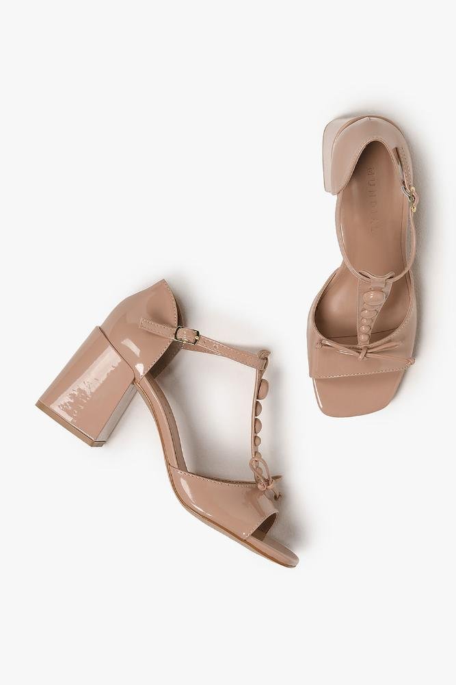 Sandália Feminina Peep Toe Mundial Luciele Bege 3