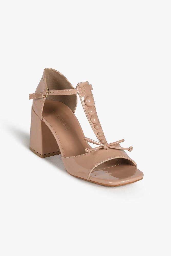 Sandália Feminina Peep Toe Mundial Luciele Bege 4
