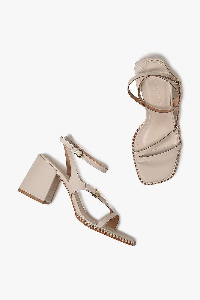 Sandália Feminina Salto Alto Mundial Dylan Off White 3