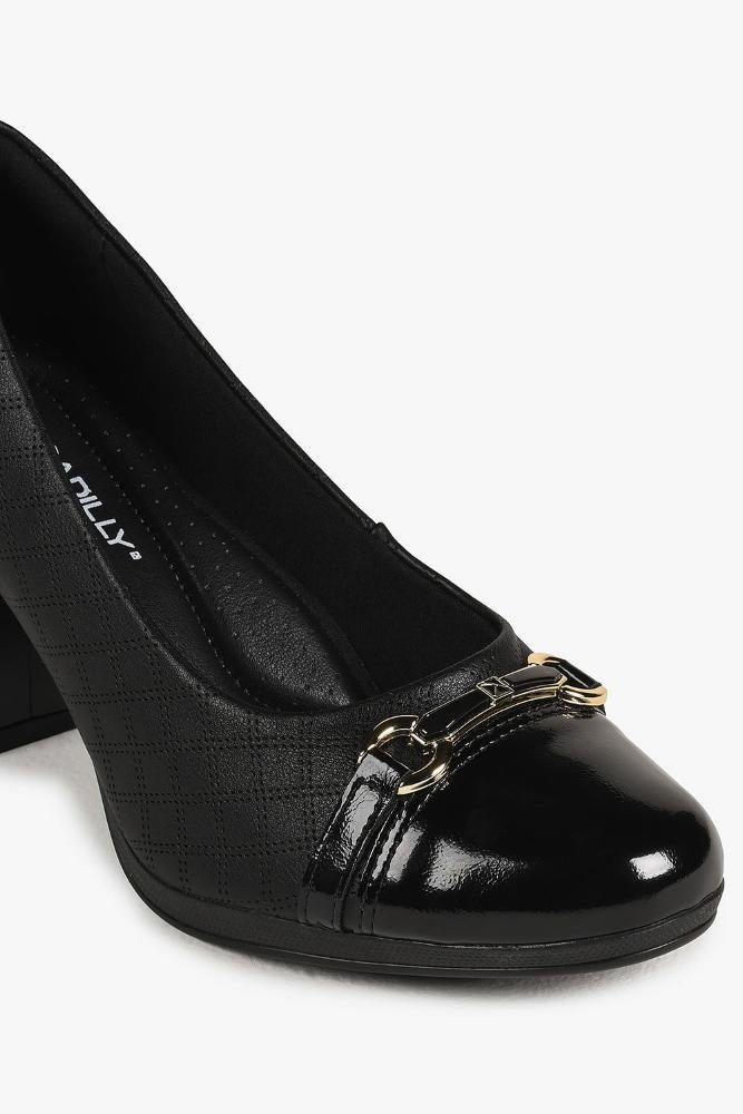 Conforto Feminino Salto Alto Piccadilly Violeta Preto 2