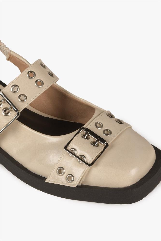 Sapato Feminino Slingback Mundial Eliete Off White 2