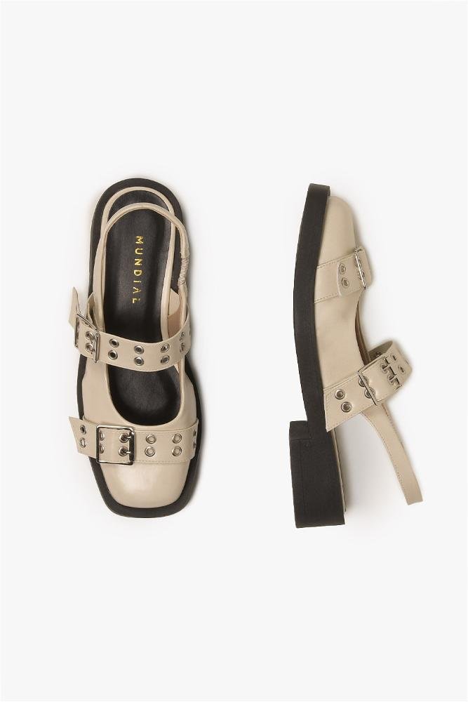 Sapato Feminino Slingback Mundial Eliete Off White 3