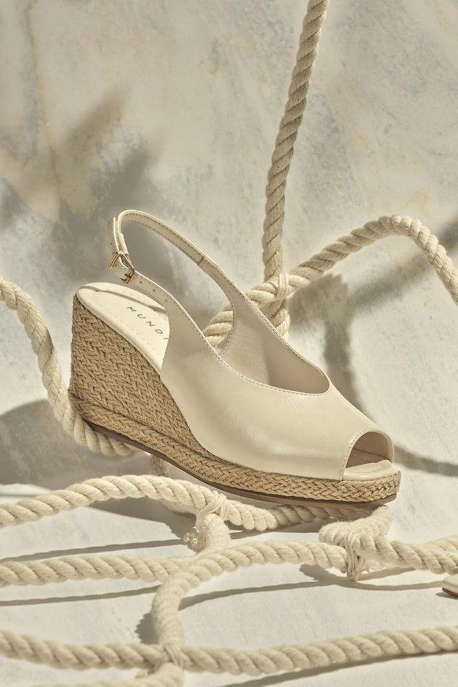 Sandália Feminina Anabela Mundial Lisette Off White 2
